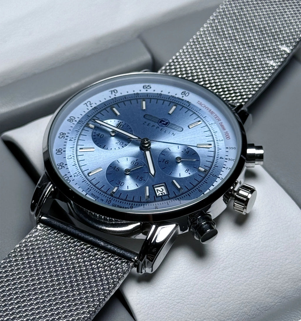 2026 Fashion New Retro Business Casual Leather Strap Quartz Watch Zeppelin Men's Watch Green Dial Luxury Gift Watch