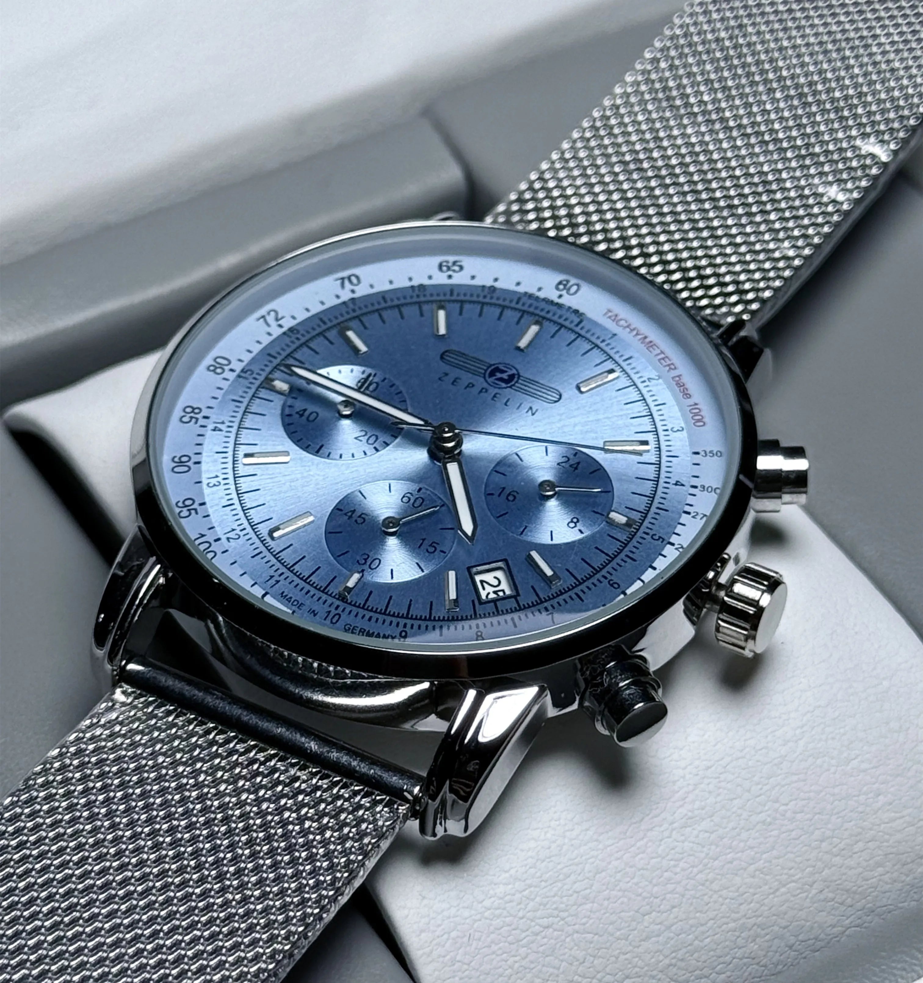 2026 Fashion New Retro Business Casual Leather Strap Quartz Watch Zeppelin Men's Watch Green Dial Luxury Gift Watch