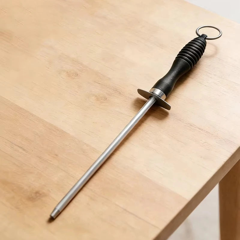 Kitchen Tool Carbon Steel Knife Sharpening Steel,Knife Sharpener With Hanging Holes (10 Inches)