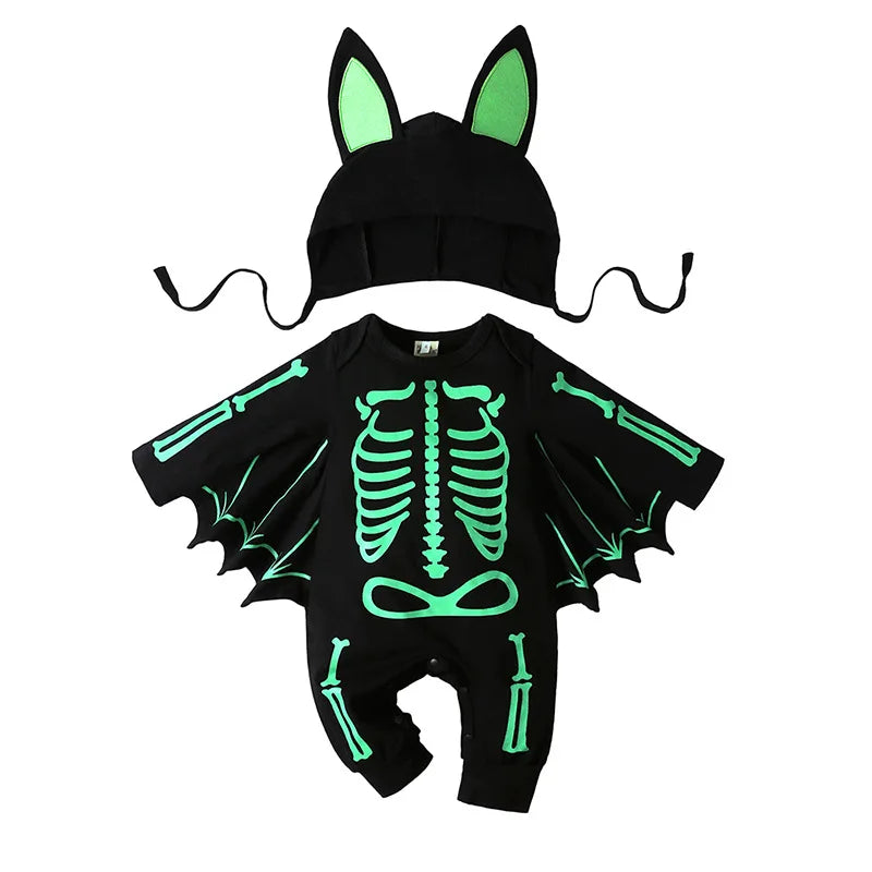 Baby Girls Boys Children Jumpsuit Halloween Pumpkin Costume Toddler Sleeveless Jumpsuit Newborn Autumn Winter Clothes