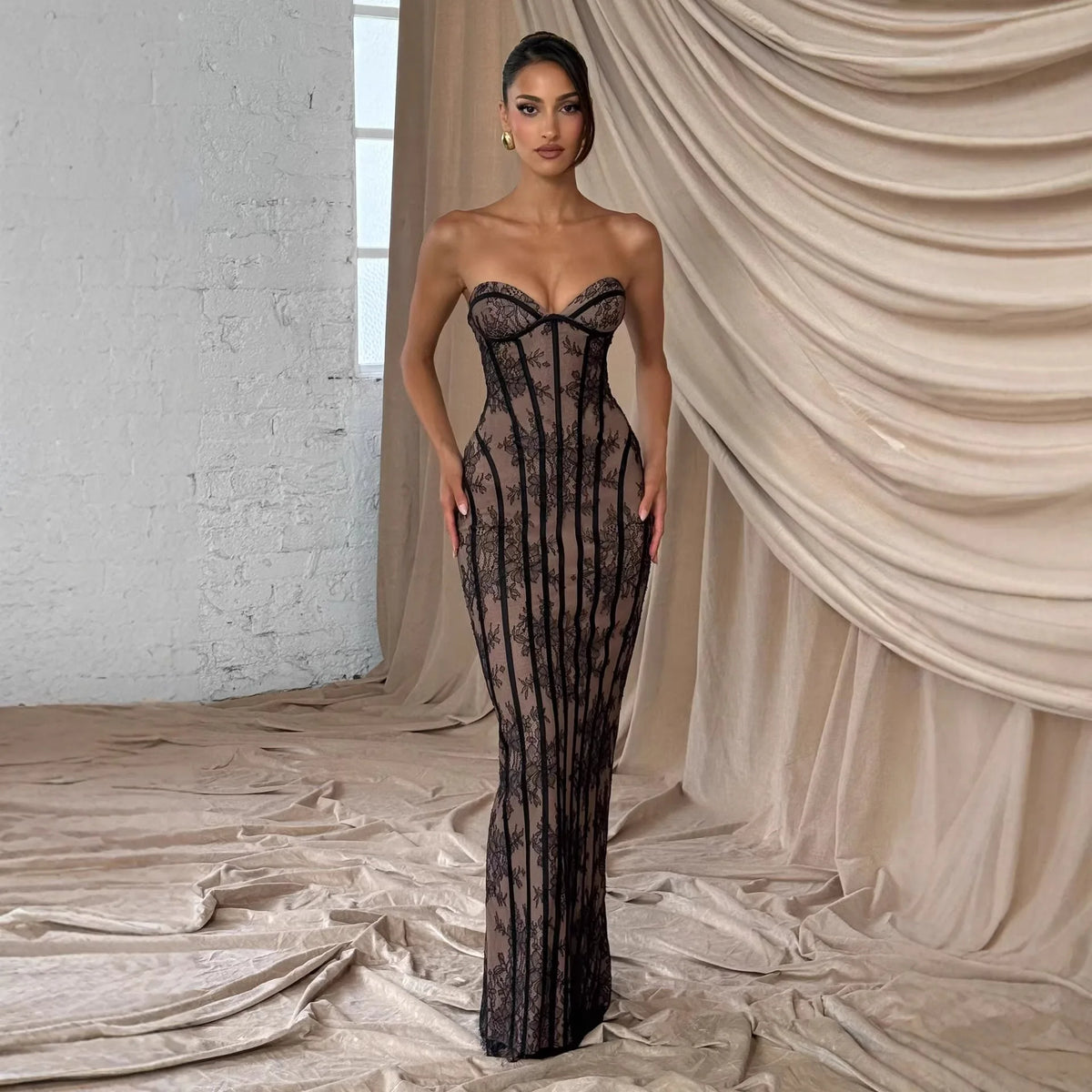 Elegant Women Dress Basic Short Sleeve Sexy Backless Slim Fit Summer Casual Vintage Gothic Streetwear Long Dress