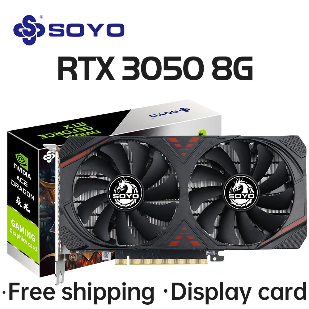 SOYO Gaming Graphics Cards NVIDIA GeForce RTX 3070 8GB/12G RTX3060Ti RTX3060 RTX3050 Desktop GPU Video Card Computer components