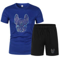 Men's Summer Breathable Mesh Running and Soccer Sportswear Two-Piece Set, Casual Fitness Brand Set, Lightweight, Quick-Drying, S