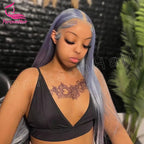 13X4 13X6 Transparent Silver Gray Lace Front Human Hair Wigs 613 Colored Straight Lace Frontal Wig For Women T Part Remy Wig 250