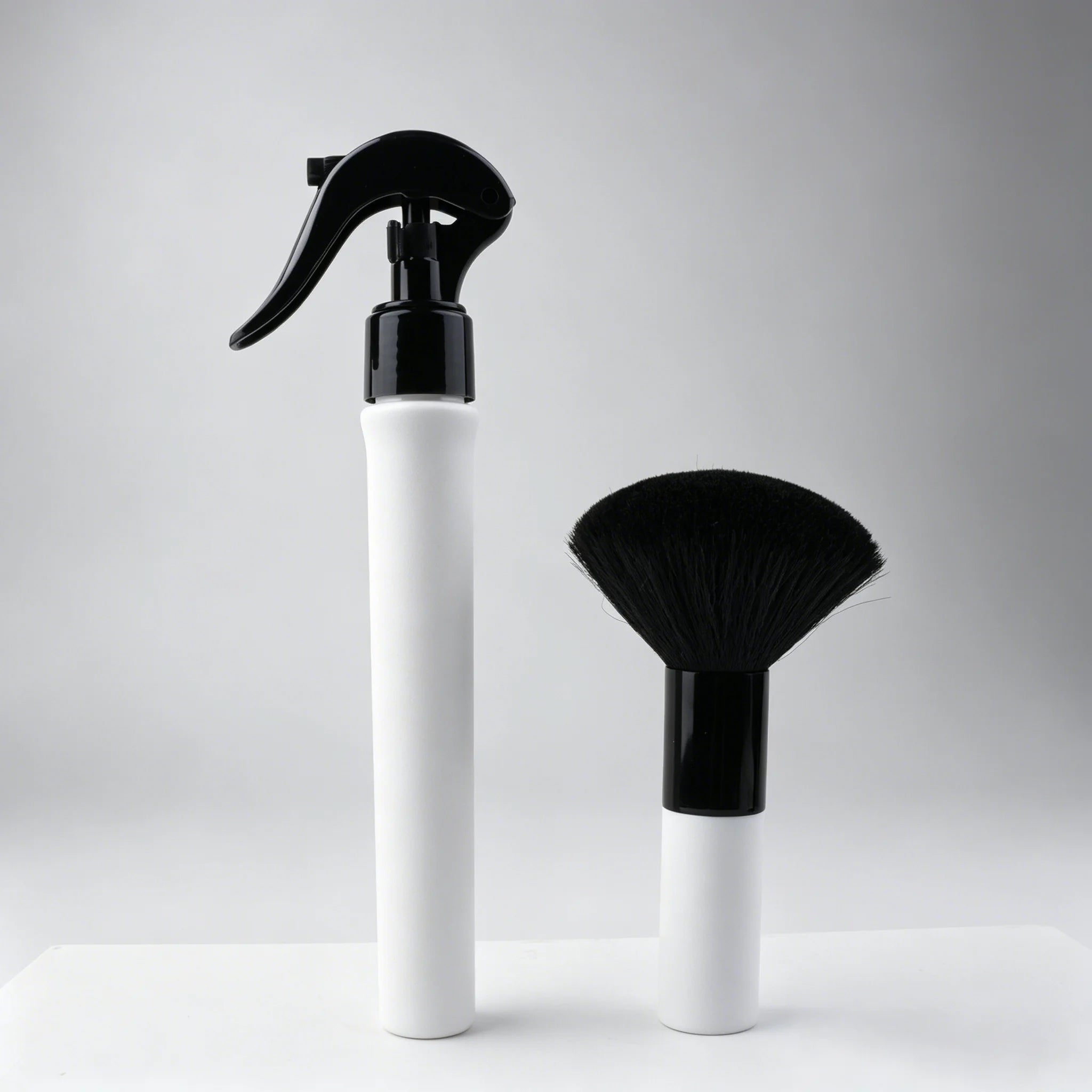 2PCS Professional Salon Barber Hairdresser Tools Set 30ML Fine Mist Sprayer Bottle For Barbershop Duster Cleaning Hair Brushes