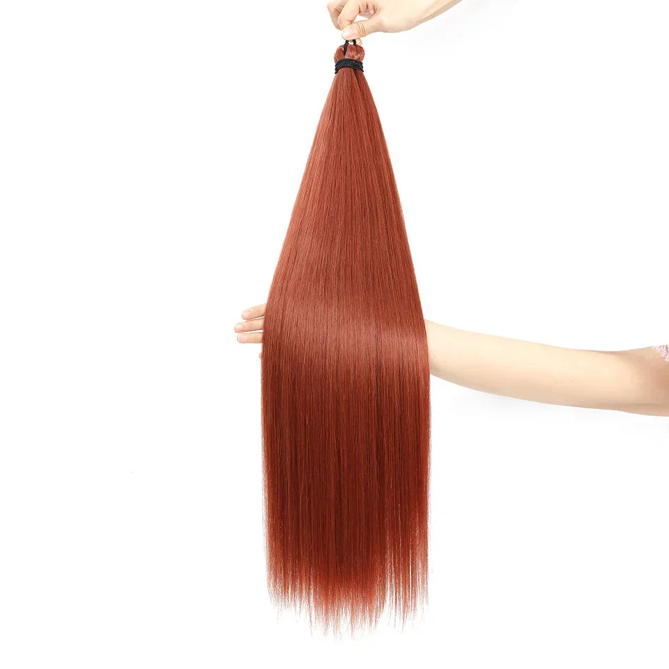 300g 3Pcs/Lot 28Inch Straight Crochet Braids White Blonde 613#Ombre Brown 6# Bio Protein Synthetic Hair Extensions
