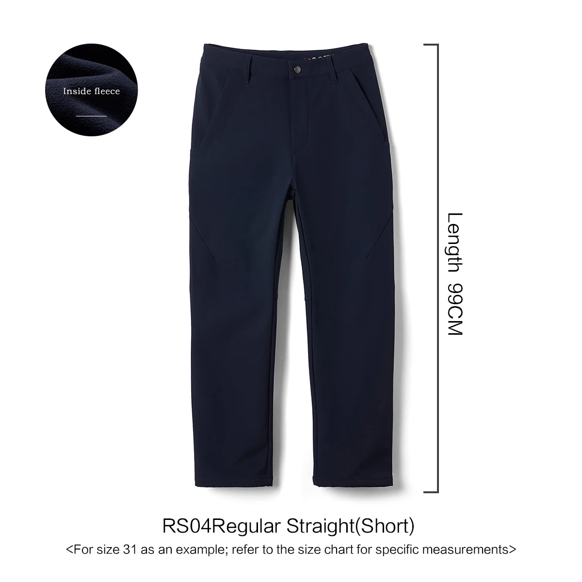 SIMWOOD 2026 Spring New Regular Straight Soft Shell Warm Fleece Lining Fabric Casual Pants Men Outdoor Trousers