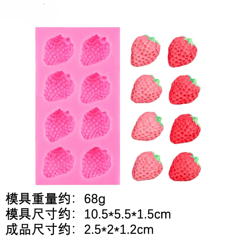 Fruit Strawberry Silicone Mold Fondant Chocolate Jelly Making Cake Decorating Tools DIY Plaster Clay Resin Moulds