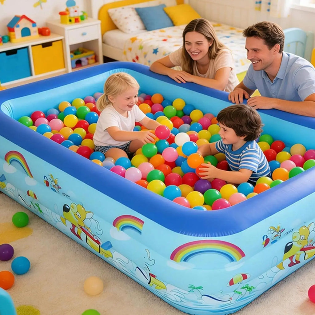 Inflatable Pool Kids Large Portable Outdoor Games Kids Summer Blow Up Swimming Pool for Boys Girls Family Indoor Outdoor Garden