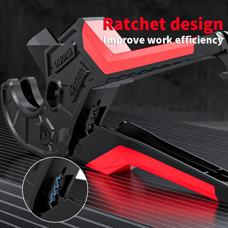 High Hardness Pipe Cutter 0-42mm Aluminum Alloy Body Ratchet Scissors Tube Cutter for PVC PPR PEX Plastic Hoses Plumbing Pipe