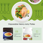 50-Pack 9-Inch Food-Grade Disposable Dinner Plates - Convenient Leak-Proof & Microwave-Safe for Picnics Parties Daily Takeout