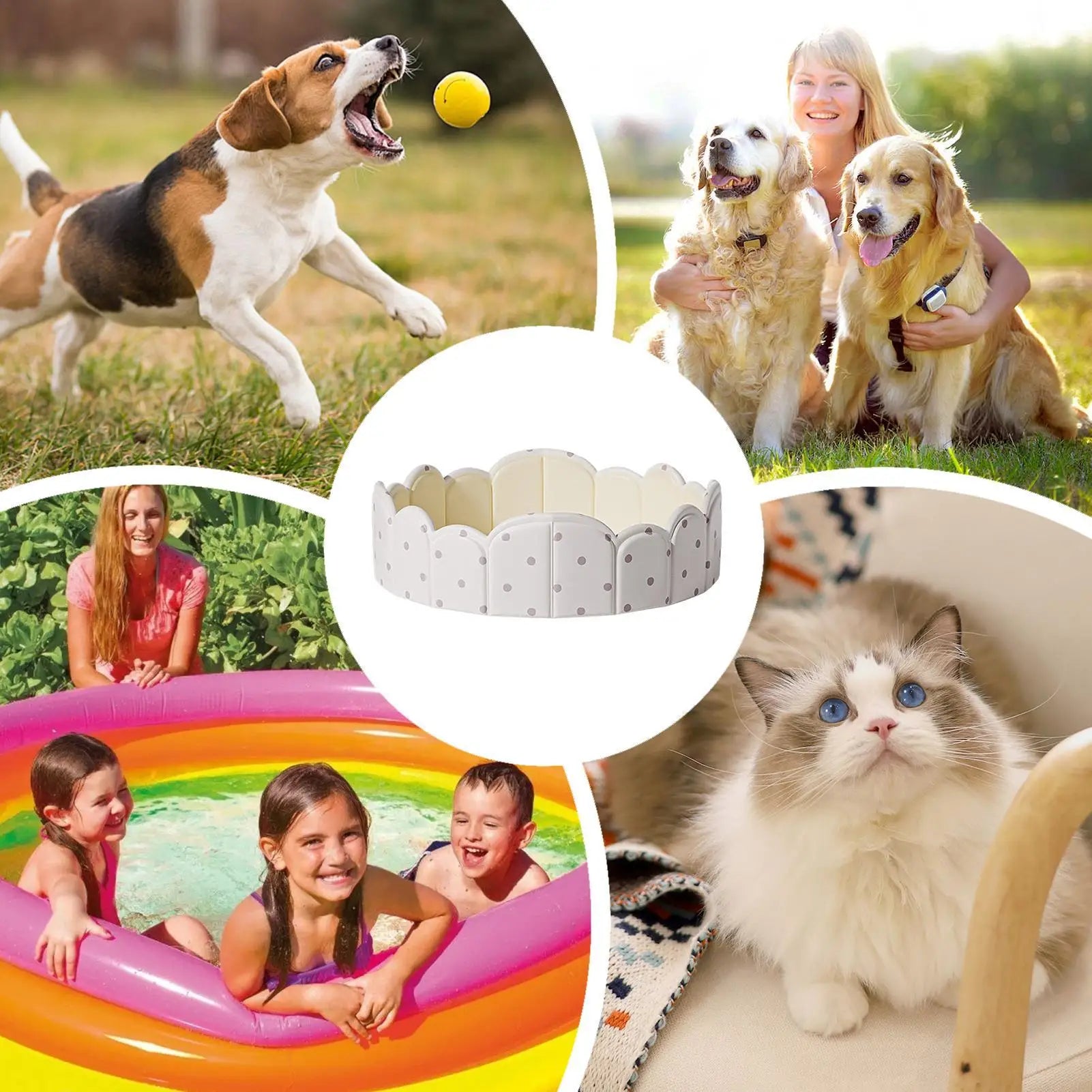 Foldable Pet Pool Non Inflatable Portable Bathtub Puppy Pool for Kids Pet Indoor Outdoor Play Backyard Beach Park Summer Travel