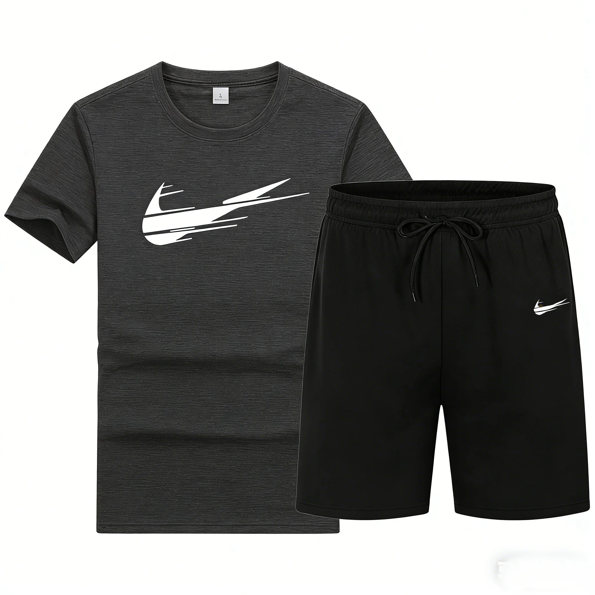New men's two-piece set including mesh T-shirt and shorts for sports, fitness training, running and quick-drying T-shirt set