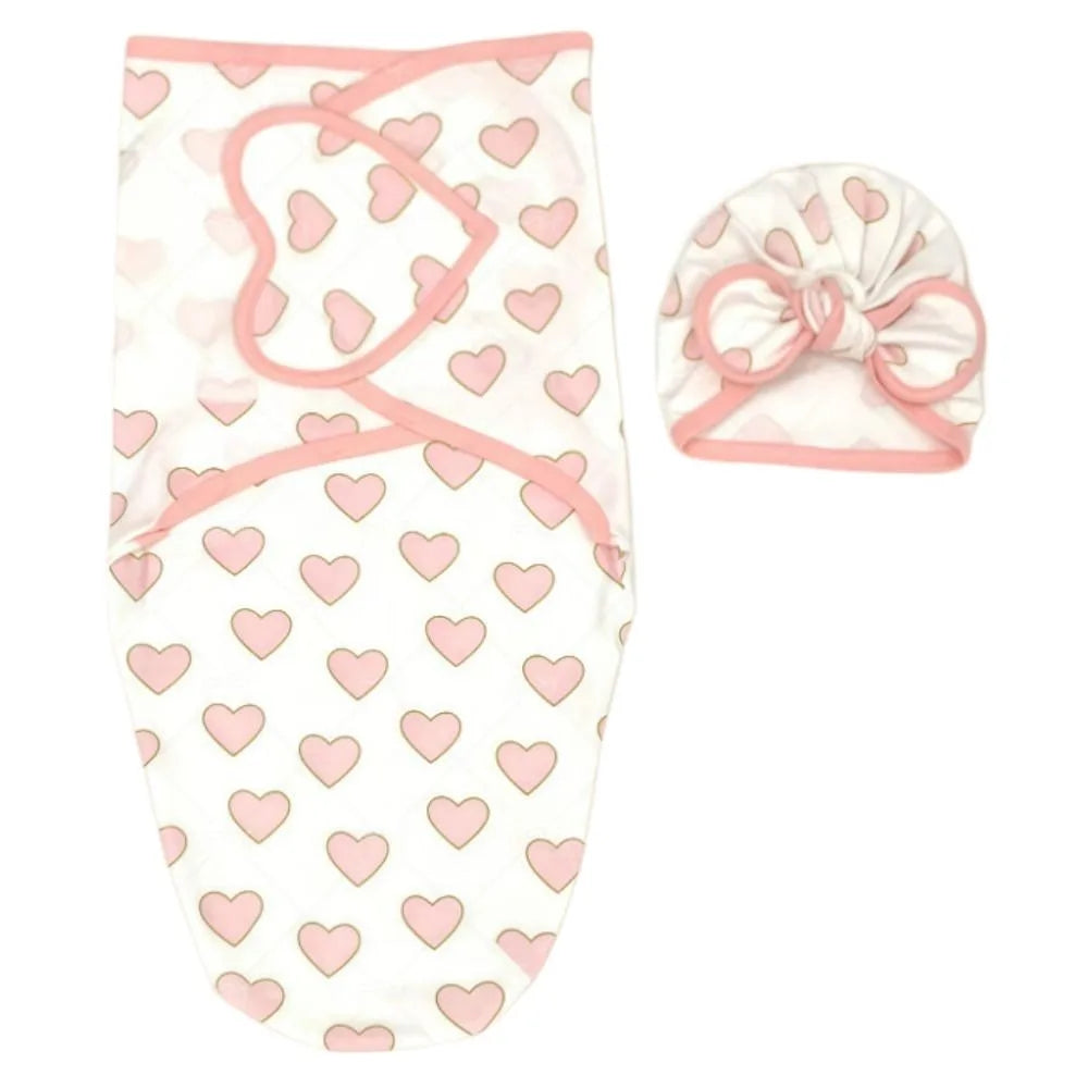 Bowknot Blanket Hat Set Flower Lightweight Material Newborn Photography Blanket Breathable Soft Fabric Infant Swaddle Blanket