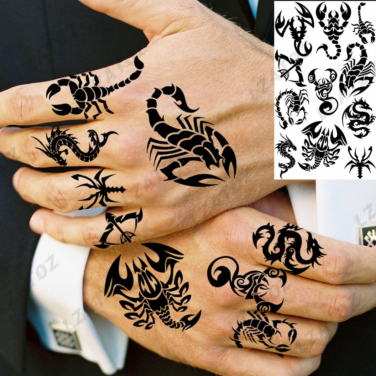 Realistic Eye Flower Temporary Tattoos For Woman Adults Rose Butterfly Tiny Fake Tattoo Sticker 3D Finger Waterproof Tatoos