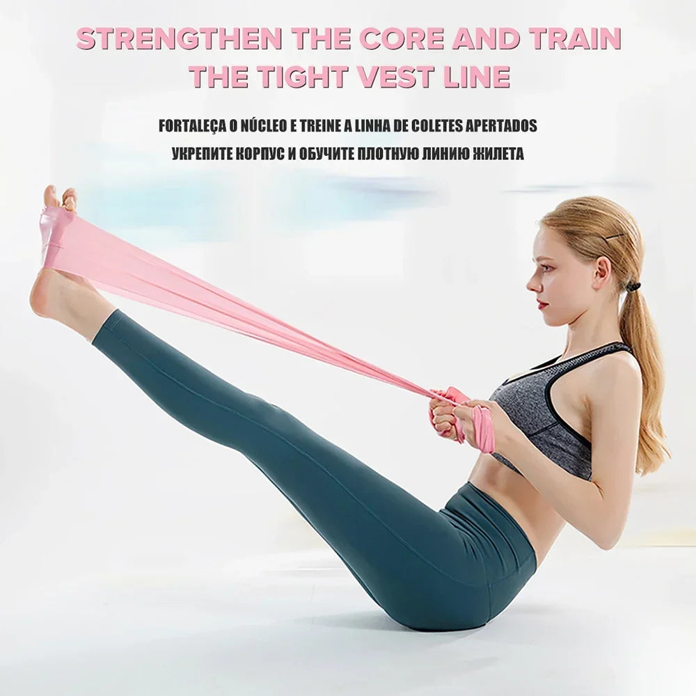 200cm Yoga Pilates Stretch Resistance Band For Gym Fitness Exercise Elastic Rubber Training Band
