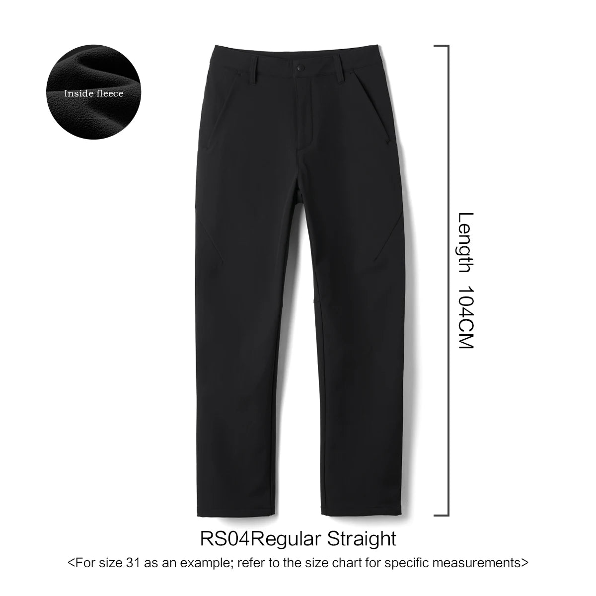 SIMWOOD 2026 Spring New Regular Straight Soft Shell Warm Fleece Lining Fabric Casual Pants Men Outdoor Trousers