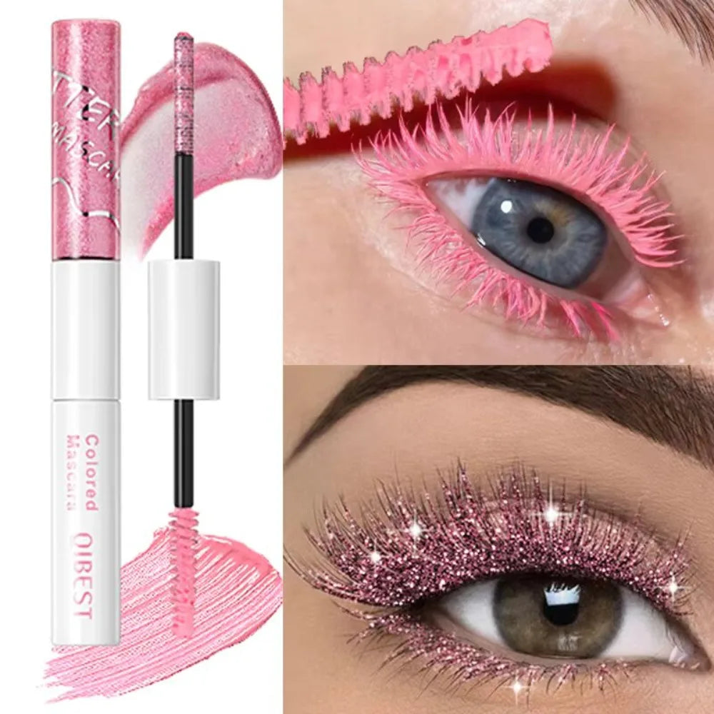 Double Head 2 IN 1 Mascara Silk Fiber Lash Mascara Volume Waterproof Lasting Non-Smudging Thick Thin Curling Mascara Eyes Makeup