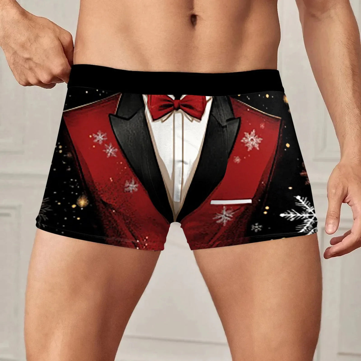 Christmas Printed Men'S Underwear Low Waisted Personalized Underwear Flat Pants Breathable And Comfortable Panties Boxer Shorts