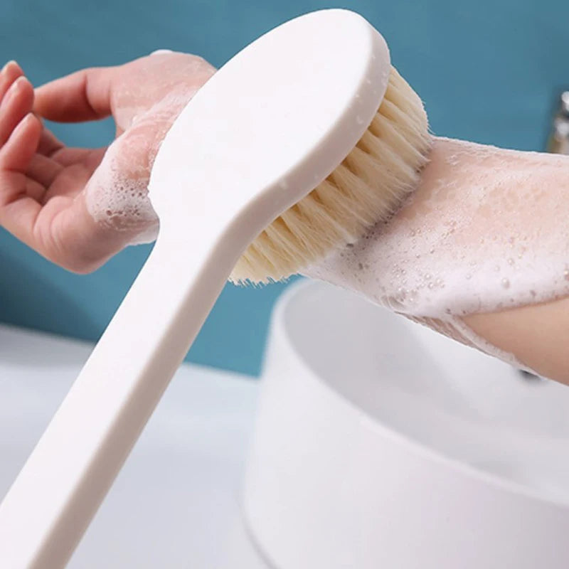 Long Handle Bath Brush Exfoliating Scrub Skin Massager for Back And Body - Bathroom Cleaning Shower Brush