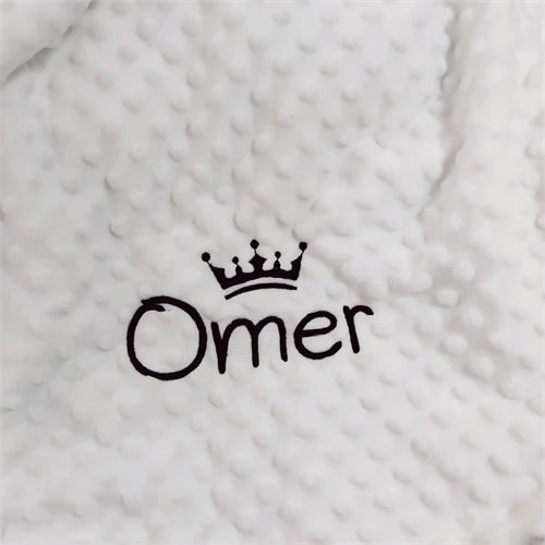 Personalized Baby Blanket with Name for Newborn Boys and Girls Custom Minky Fleece Toddler Crib Stroller Blanket Birthday Gift