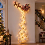 Christmas Decoration Christmas Magic Trail Wall Light Glowing Xmas Scene Wall Decor Santa Sleigh Reindeer Navidad Home Supplies