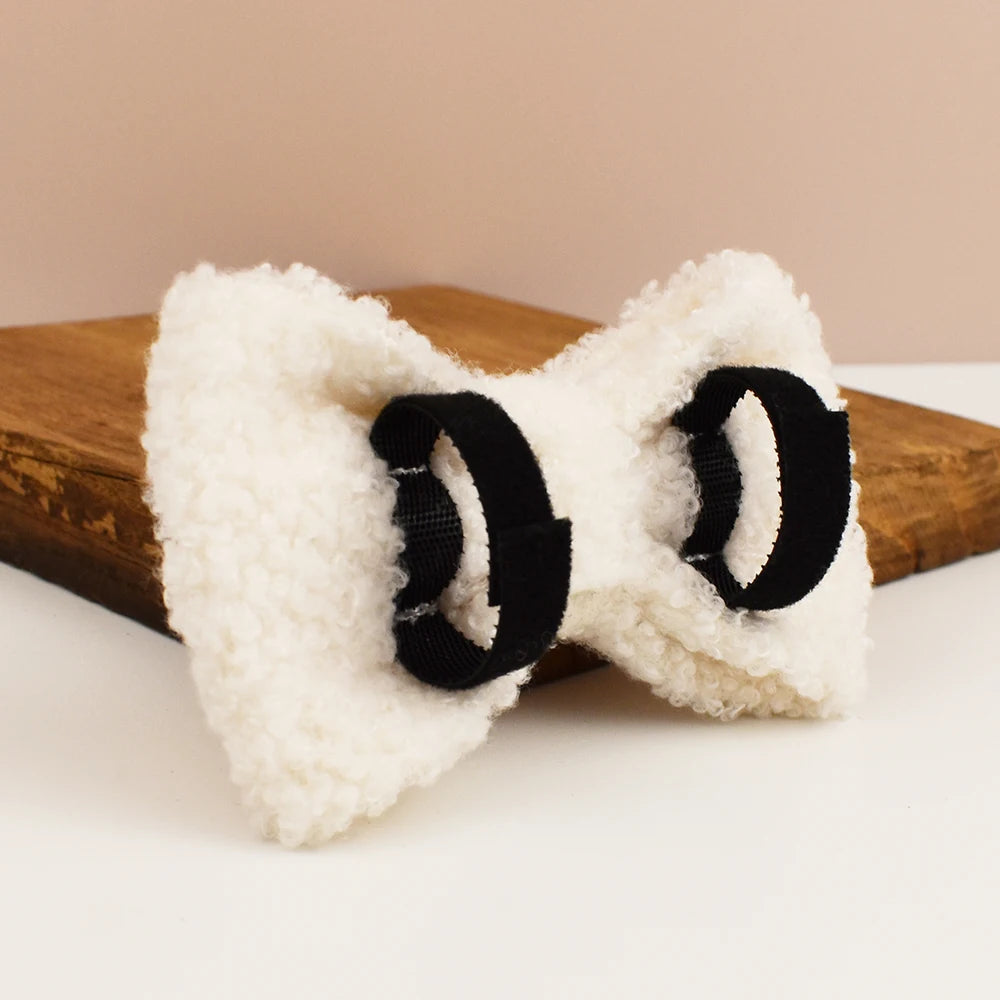 Pet Dog Wedding Handmade Knitted Necklace Pet Dog Supplies Woven Accessories Autumn Winter Christmas Set Teddy 04