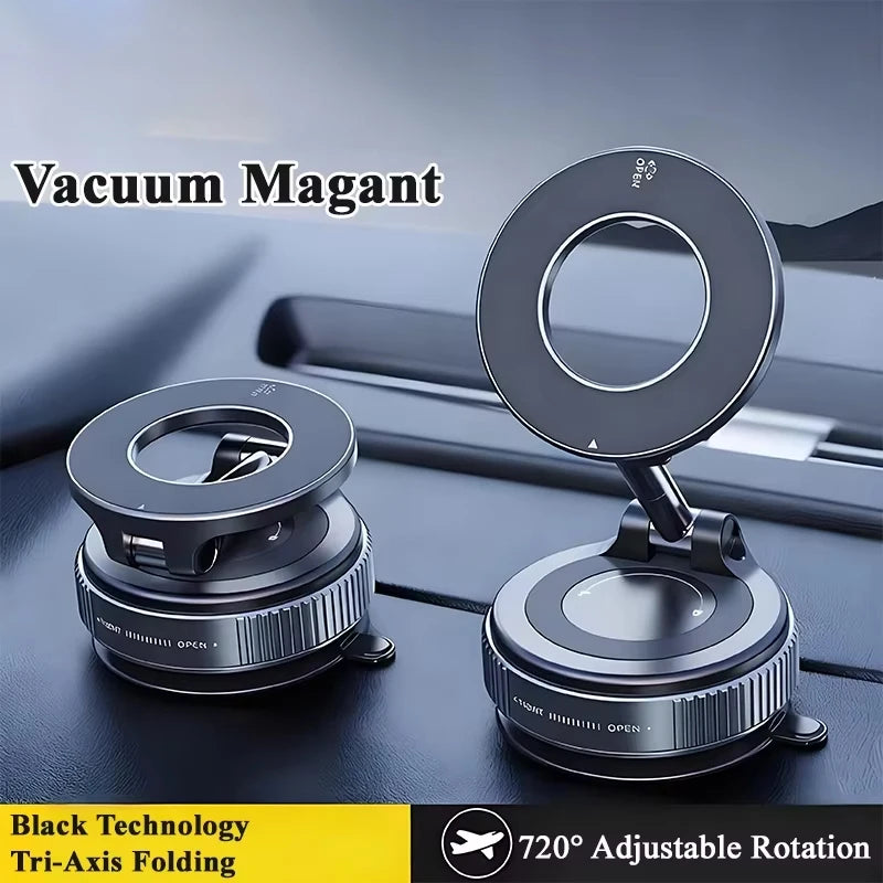 Magsafe Car Phone Holder Suction Cup Vacuum Magnetic Phone Stand 360° rotatable and Foldable Suction Cup Phone Holder Hot
