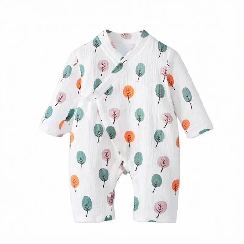Baby Boys Girls Jumpsuit Clothes Newborn Muslin Cotton Long Sleeve Romper 0-2 Years
