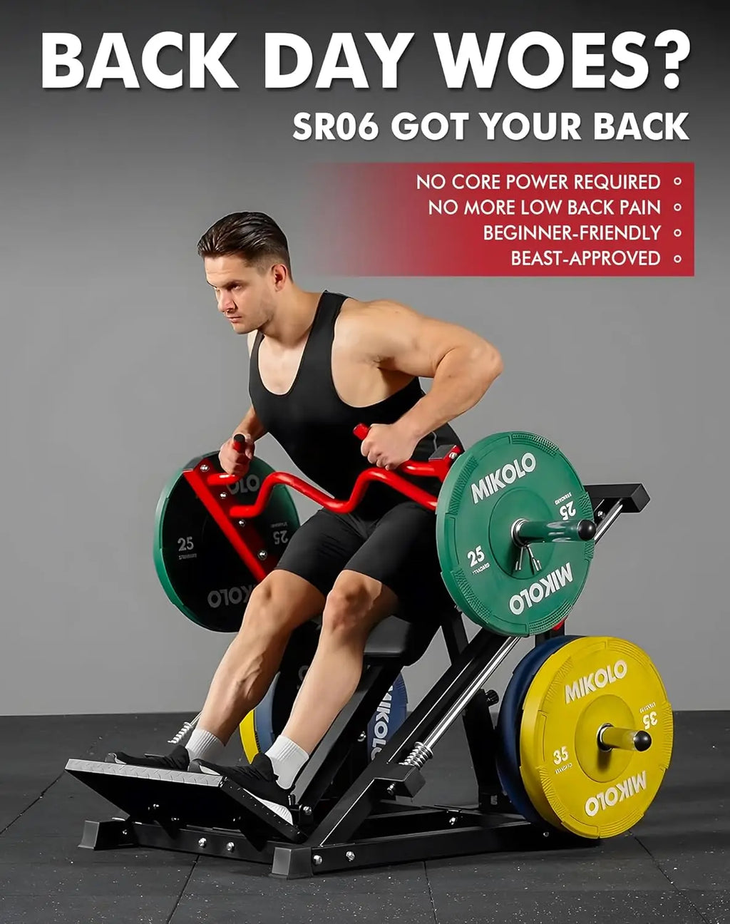 Plate-Loaded Linear Row Machine Smith Row Home Gym Back Trainer 200kg Capacity, Custom