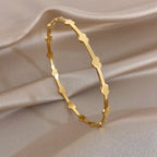 Greatera Three-piece Set of Heart-shaped Spliced Stacked Fine Bracelet Classic 3pcs 68mm Diameter Valentine's Day Bangle Gifts