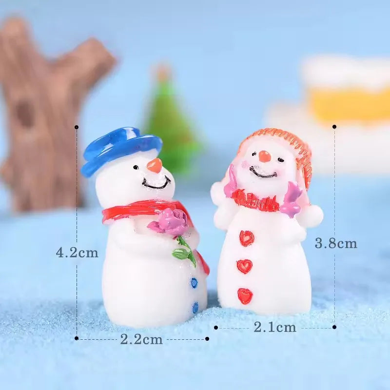 New Christmas Deer Santa Claus Sled Tree Snowman Figurine Doll House Home Decor Miniature Garden Decoration Accessories Modern
