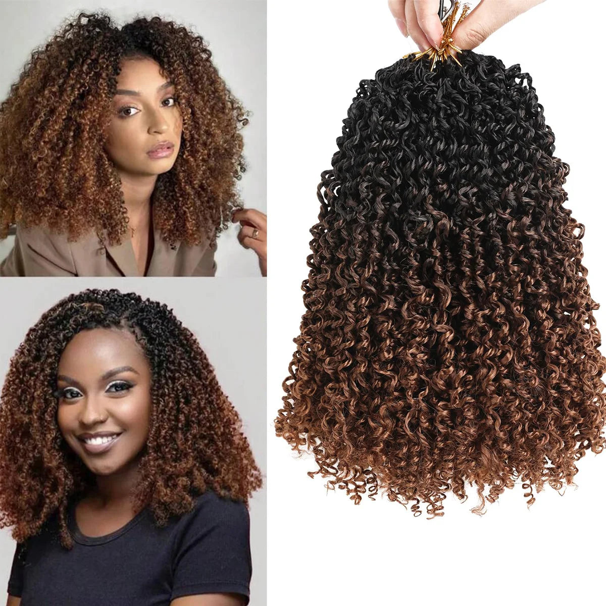 Yanky Twist Crochet Hair Extensions，8" 10" 12" 14" Lengths，8 Pieces/Pack，Synthetic Braiding Hair Perfect for Halloween Christmas