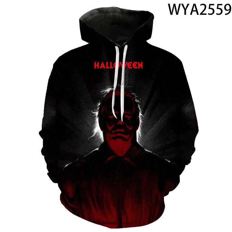 2026 Autumn Halloween Horror Michael Myers 3D Print Men Women Children Hoodies Harajuku Streetwear Hooded Sweatshirts Pullover