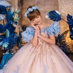 Customized Gorgeous Flower Girl Dresses For Wedding Tiered Appliques Off Shoulder Princess Birthday Party Luxury Prom Gown