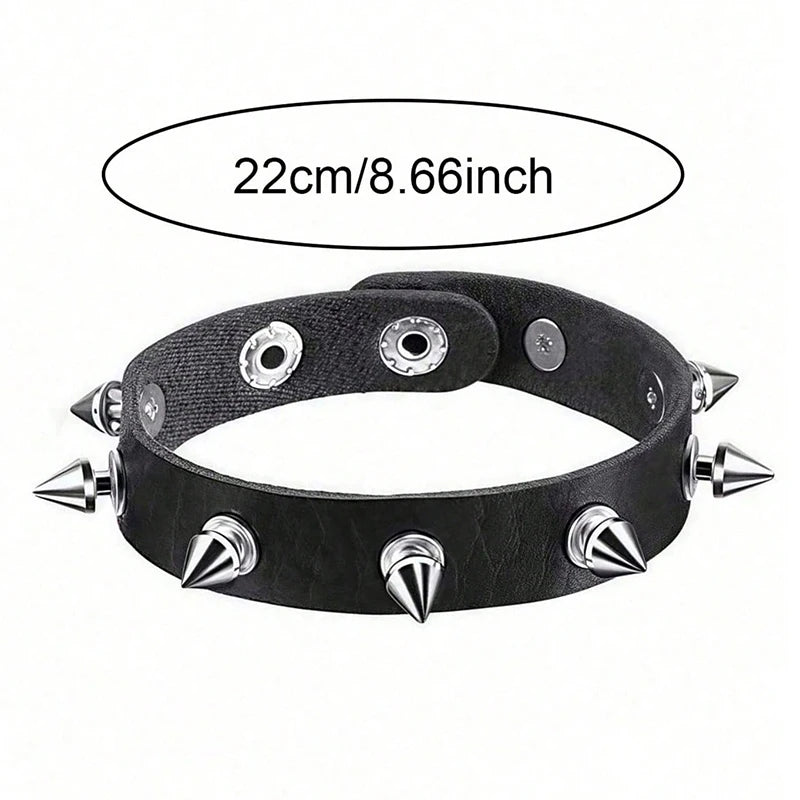 Pu Leather Gothic Rivet Star Fashion Bracelet For Daily Party Performances, Christmas And Halloween Costumes