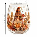 Novelty 2D Print Christmas Wine Glass Elf Snowflake Christmas Art Cup Animal Autumn Leaf Clear Stemless Glass Home Decor