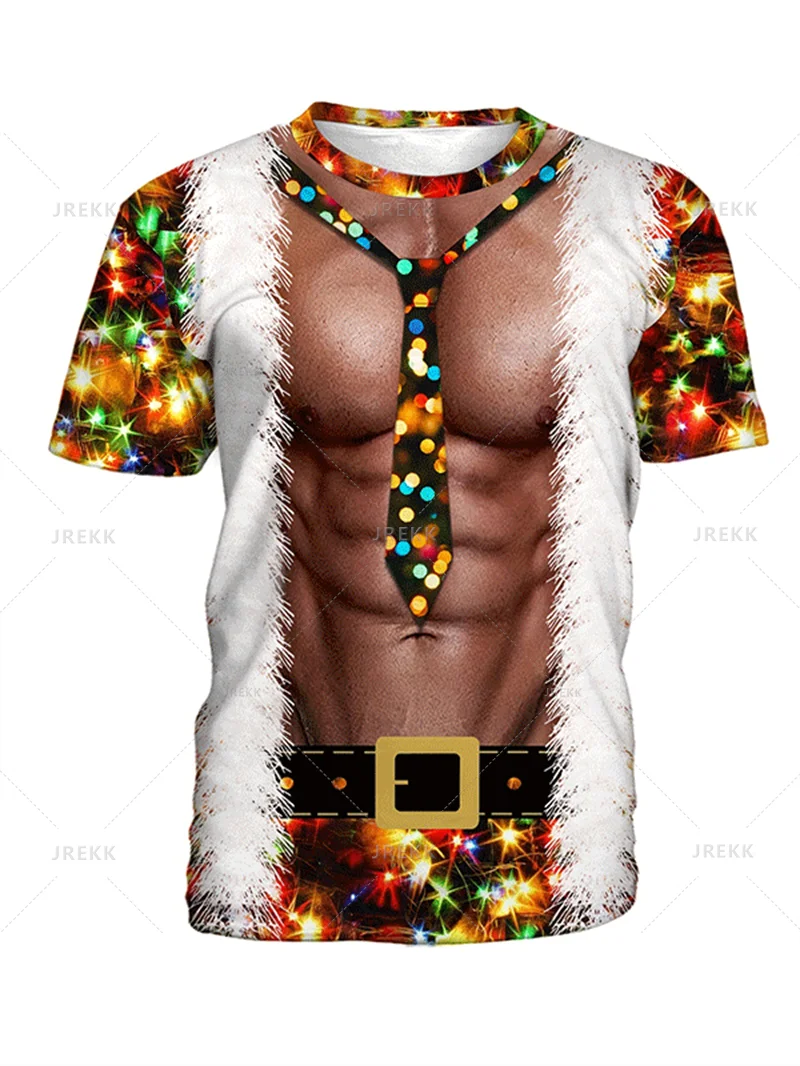 Fashion 3D Merry Christmas Printed T Shirt Happy Santa Claus Xmas Christmas Trees Graphic Tee Shirts Kid Funny Short Sleeves Top