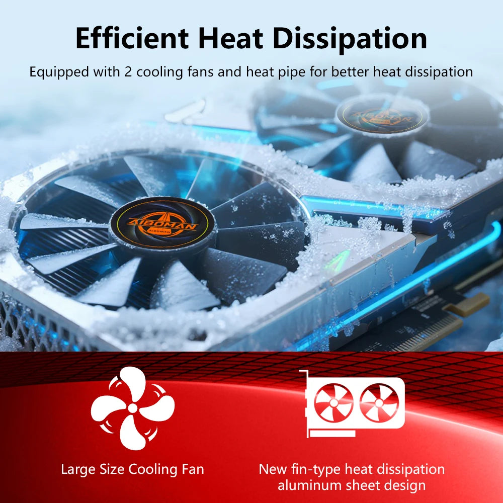 AIBOMAN Graphics Cards GeForce RTX 3060 12GB NVIDIA GPU GDDR6 192bit 8Pin PCI-E 4.0 x16 rtx3060 12gb Suitable for gaming