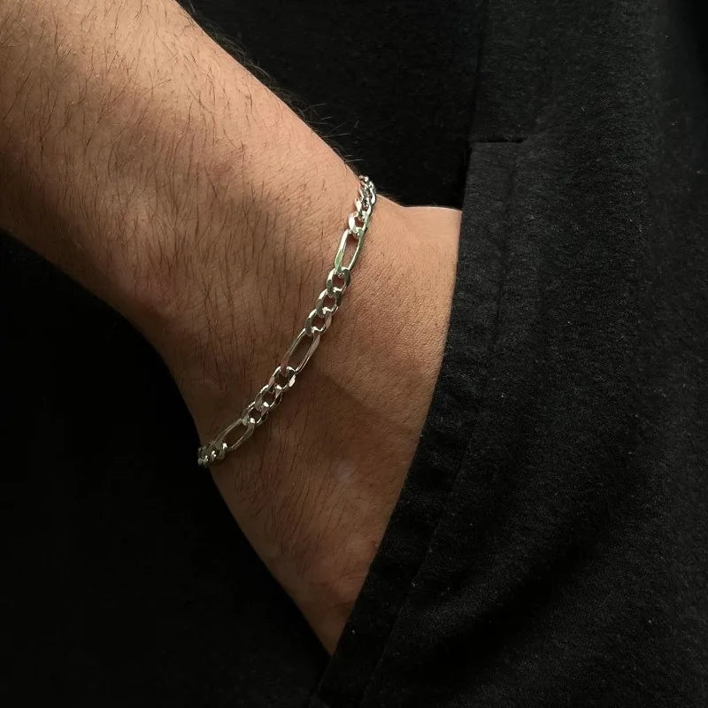 Mens Bracelet 2pcs Bracelets Set with Box Chain & Cuban Link, Stainless Steel Jewelry Gifts for Men - Dad, Boyfriend, Husband.
