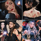 30 Sheets Halloween Fake Tattoo Scar Stickers Face/Hand/Body Makeup Stickers