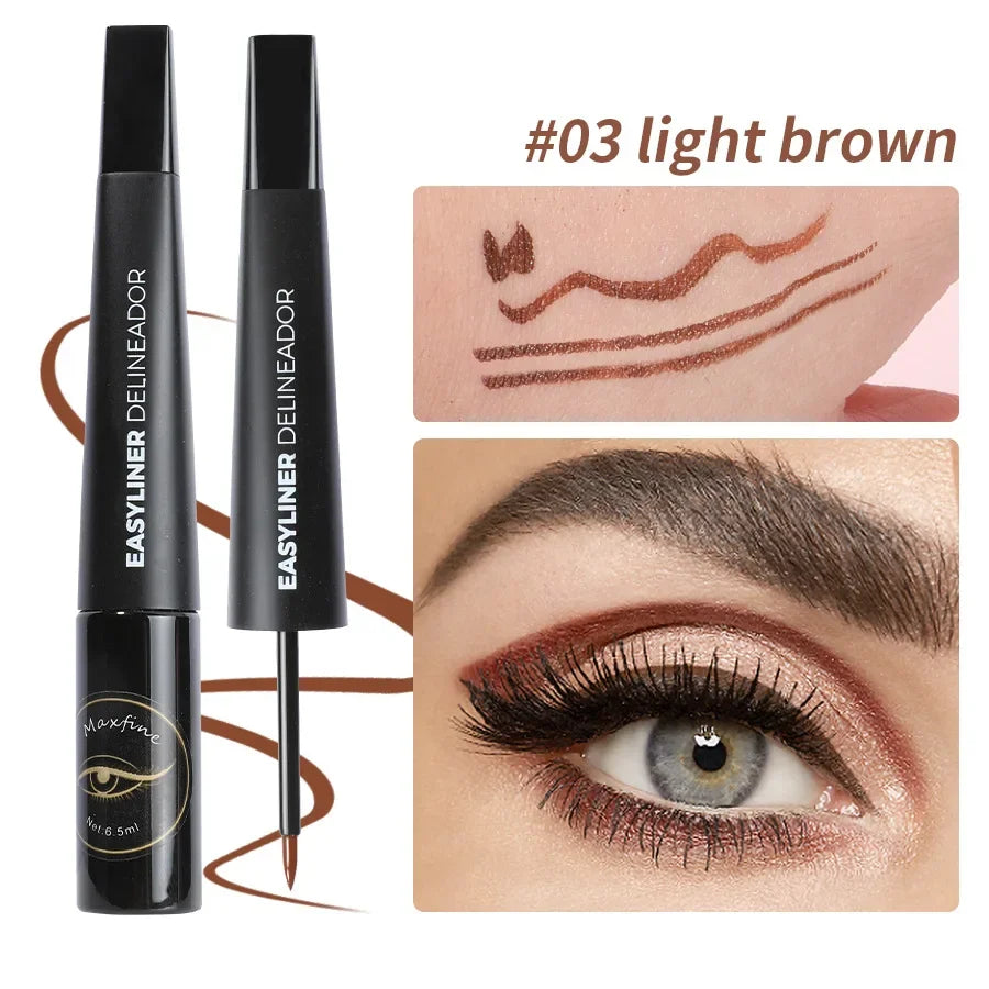 3Color Black Brown Liquid Eyeliner Pen Ultra-thin Head Fast Drying Lasting Matte Smooth Dipping Eyeliner Pencil Makeup Cosmetics
