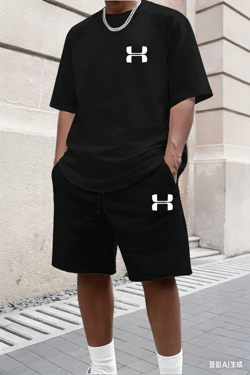2026 New Men's Sportswear Short Sleeved T-shirt and Sports Shorts Summer Casual Jogging Pants Set Men's Two-piece Set