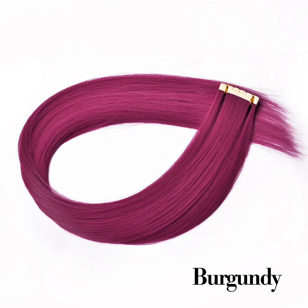 Synthetic Straight Tape In Hair Extensions 10pcs Natural Hair Extension 24inch For Women Invisible Double Sided Free Style