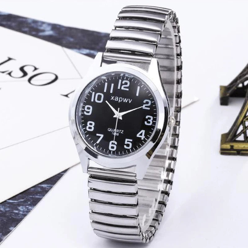 MAYZHISU Retro Women's Watch Steel Elastic Strap Women Quartz Watch Vintage Business Female Bracelet Wristwatch Clock Gifts