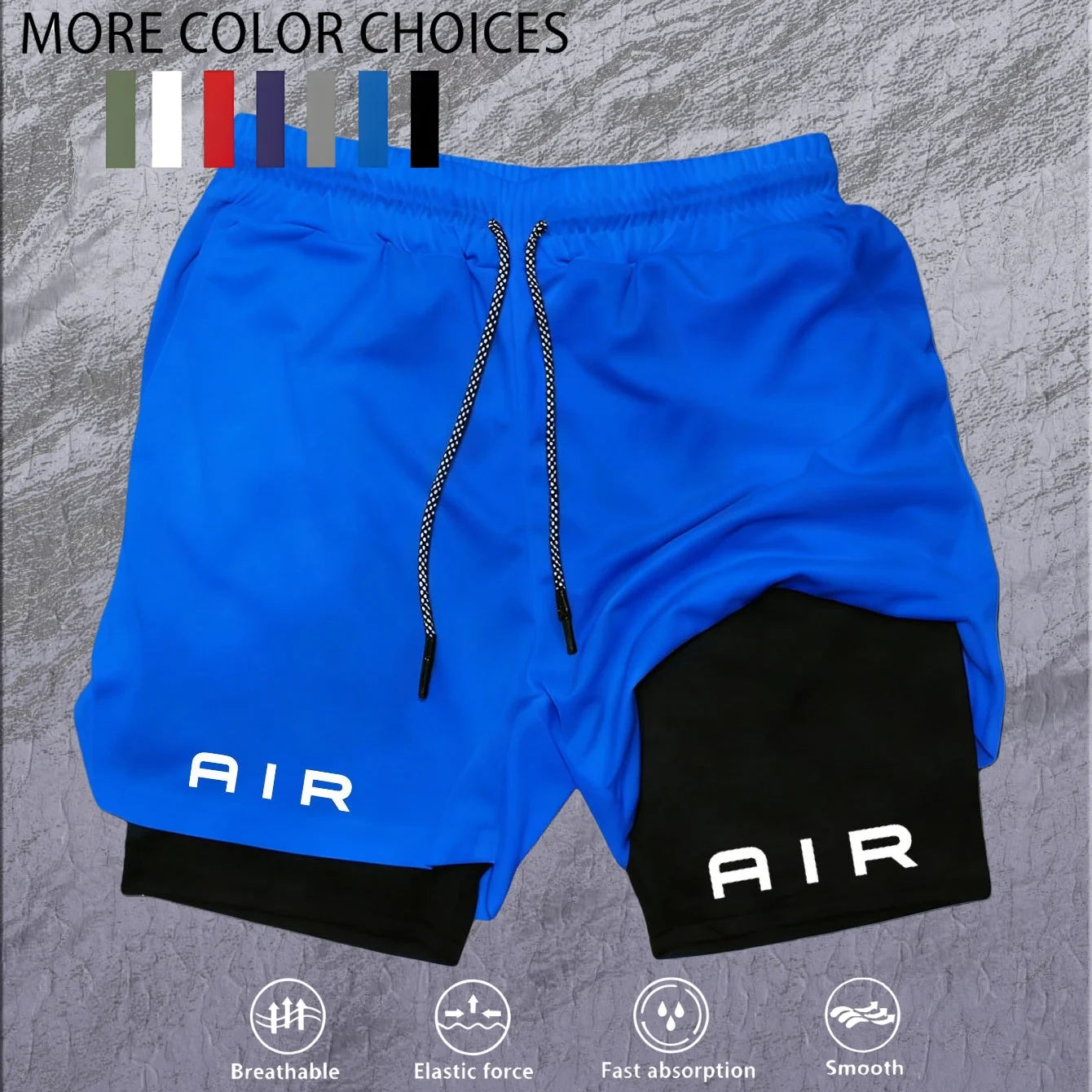 2026 Summer Running Shorts Men 2 in 1 Sports Jogging Fitness Shorts Training Quick Dry Mens Gym Men Shorts Sport gym Short Pants