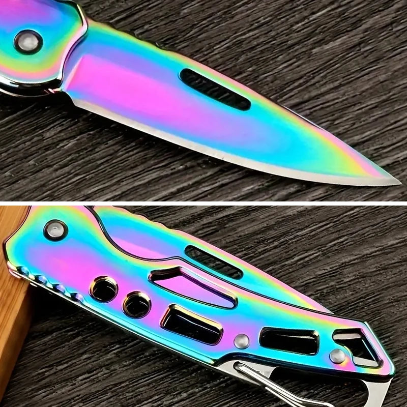 Folding Fruit Knife Stainless Steel Meat Cleaver Kitchen Knife with Non-slip Handle for Kitchen Accessories Pocket Knife
