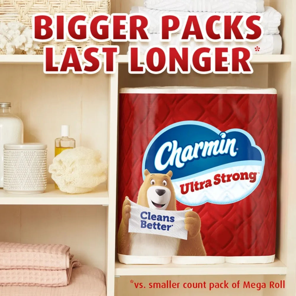Ultra Strong Toilet Paper 12 Mega Rolls 220 Sheets Per Roll Big Discount Cost Effective Bathroom Tissue