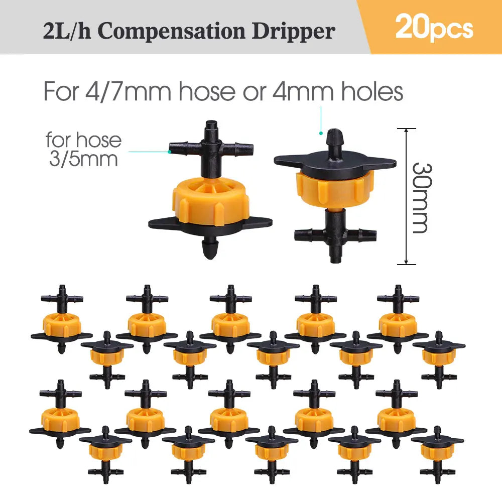 2L 4L 8L Dripper Irrigation 3/5mm Hose 2/4-Way Connector Water Splitter Emitter Drip Arrow Micro Drip System Garden Accesorries