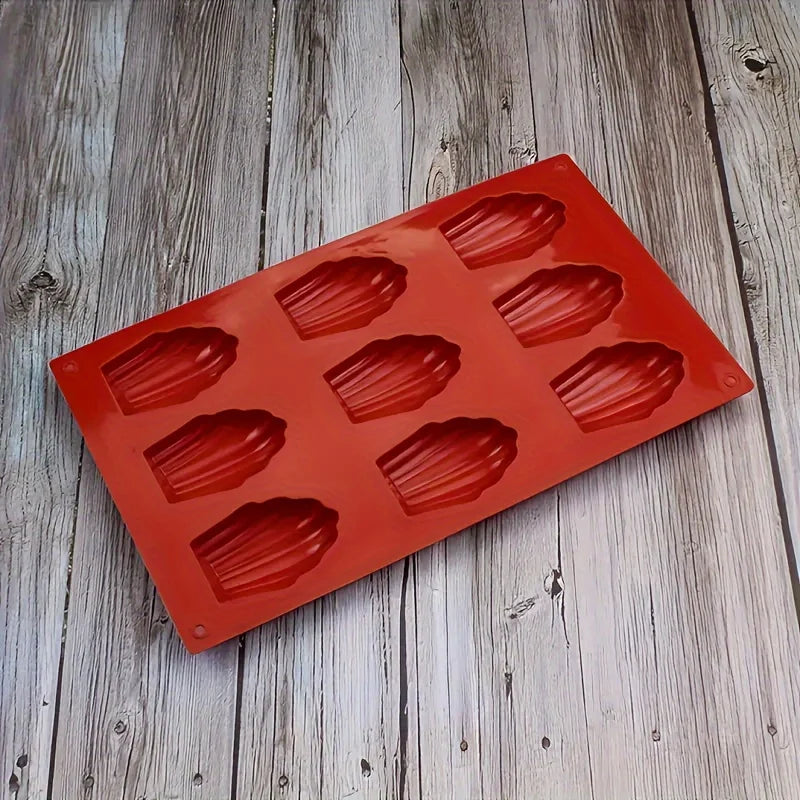 Silicone Madeleine Shell Baking Mold, 9-Cavity, DIY Biscuit, Jelly, Pudding, Cake Mould, Pastry, Aromatherapy